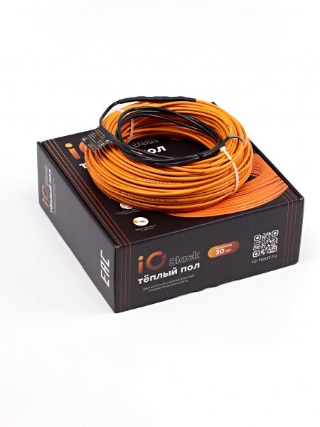 Тёплый пол Нагревательный кабель iO Black 1350 Вт 90 м